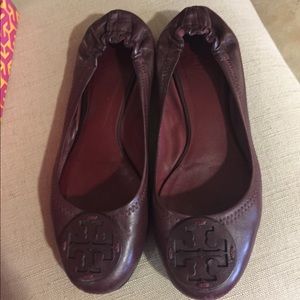 Tory Burch Reva flats size 8, burgundy/garnet